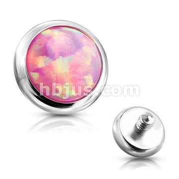 10pc Pack 316L Surgical Steel Internally Threaded Opa Bezel Set Disc Tops - Image 5