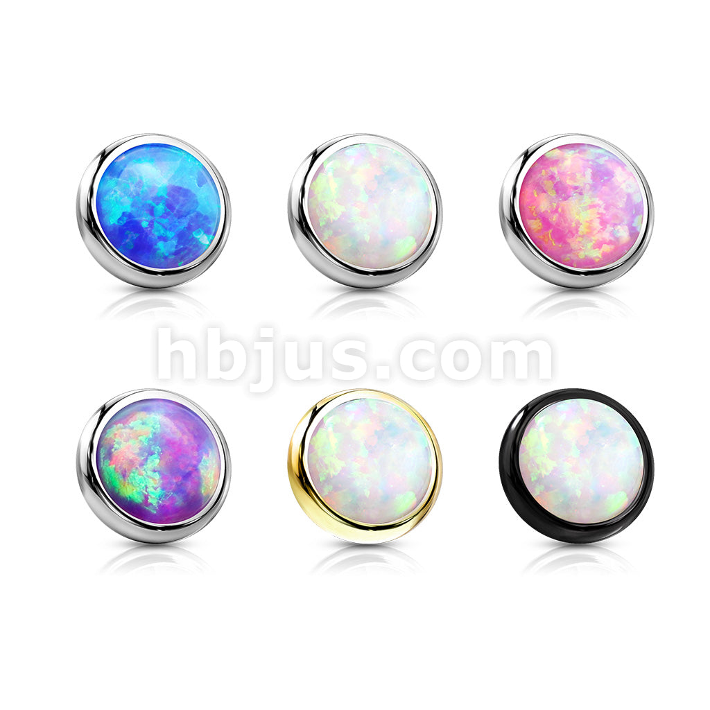 10pc Pack 316L Surgical Steel Internally Threaded Opa Bezel Set Disc Tops - Image 9