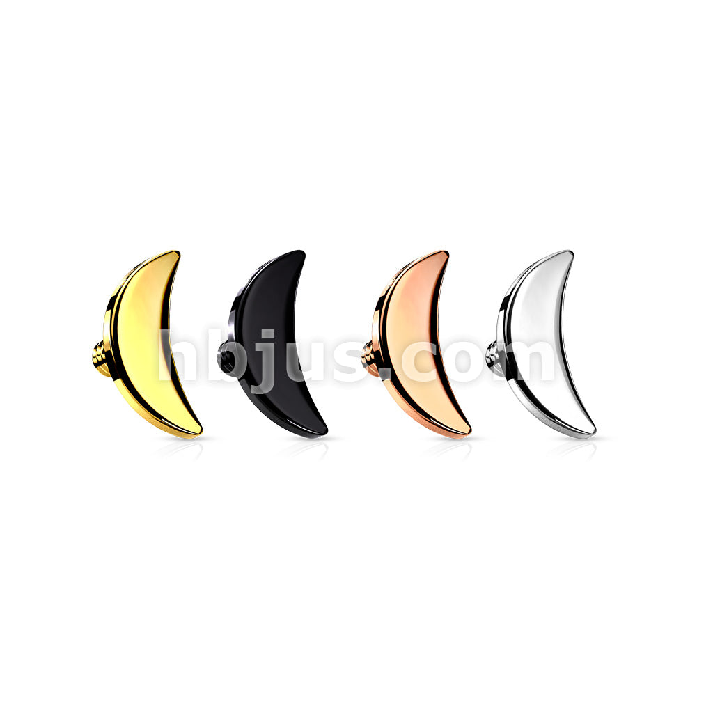 10 pc Pack Flat Crescent Moo 316L Surgical Steel Internally Threaded... - Image 7