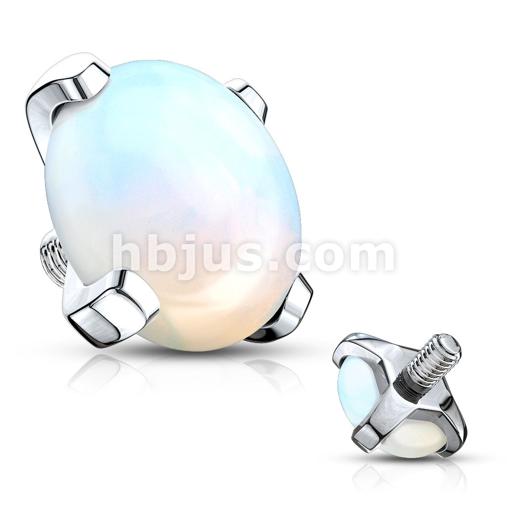 10 pc Pack Semi Precious Stone Prong Set 316L Surgical Steel Internally... - Image 6