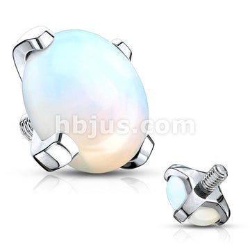 10 pc Pack Semi Precious Stone Prong Set 316L Surgical Steel Internally... - Image 6