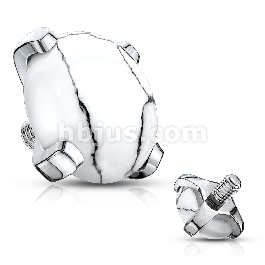 10 pc Pack Semi Precious Stone Prong Set 316L Surgical Steel Internally... - Image 8