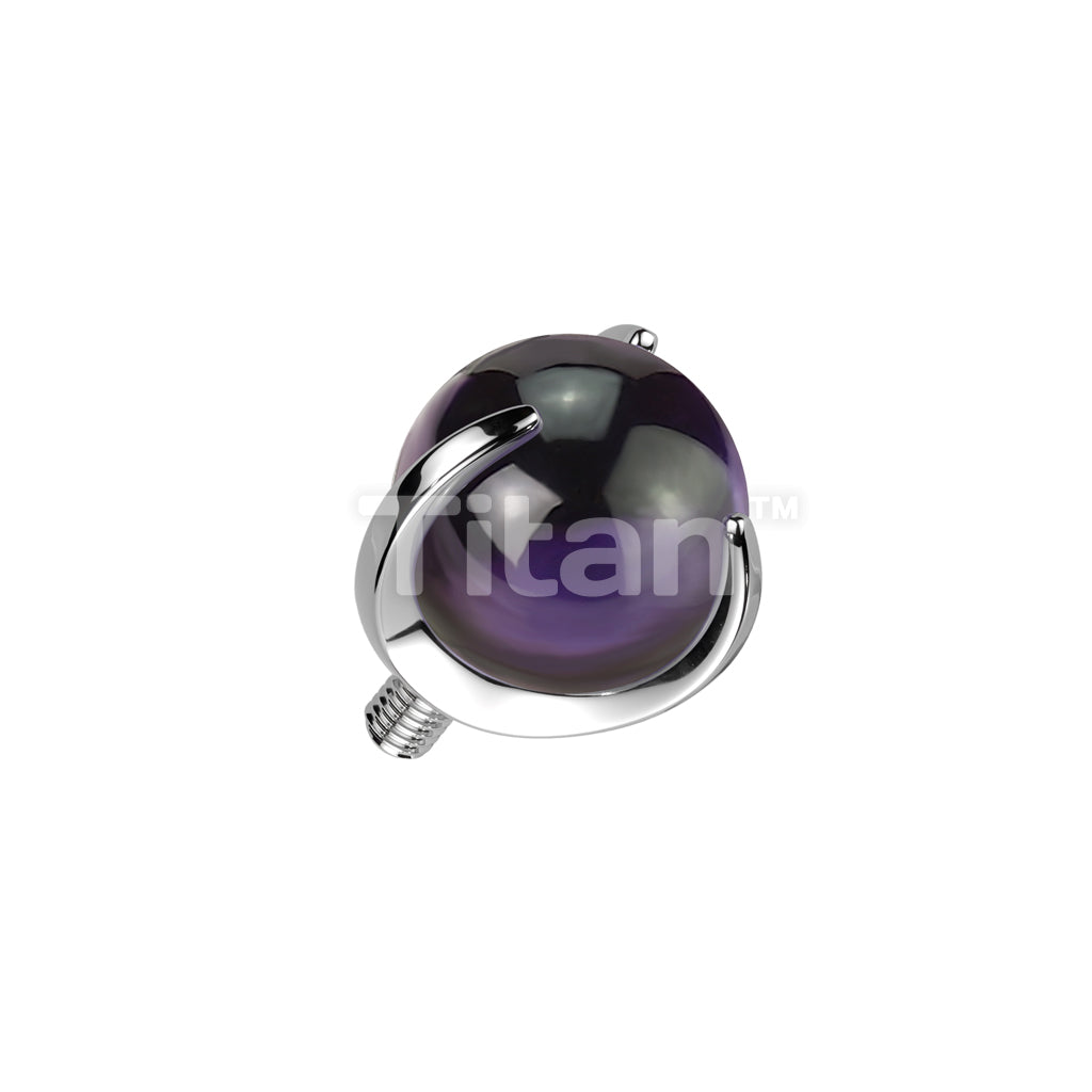 Implant Grade Titanium Internally Threaded Claw Set Natural Stone Ball Top - Image 2