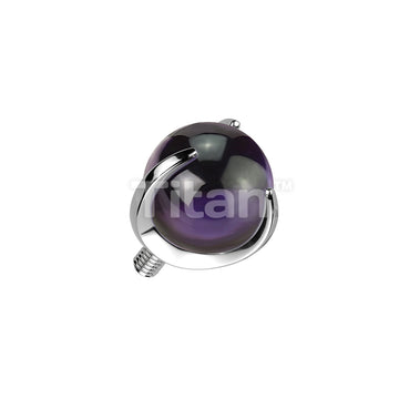 Implant Grade Titanium Internally Threaded Claw Set Natural Stone Ball Top - Image 2