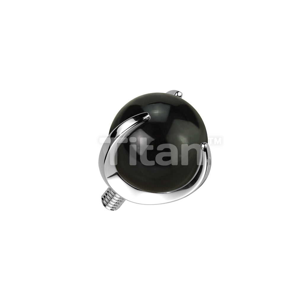 Implant Grade Titanium Internally Threaded Claw Set Natural Stone Ball Top - Image 3