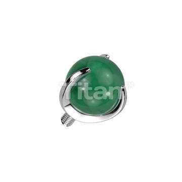 Implant Grade Titanium Internally Threaded Claw Set Natural Stone Ball Top - Image 4