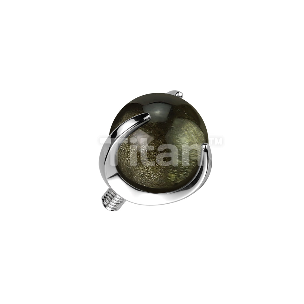 Implant Grade Titanium Internally Threaded Claw Set Natural Stone Ball Top - Image 5
