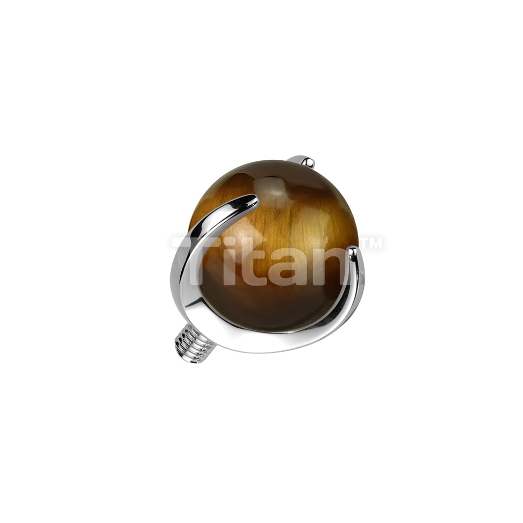 Implant Grade Titanium Internally Threaded Claw Set Natural Stone Ball Top - Image 8