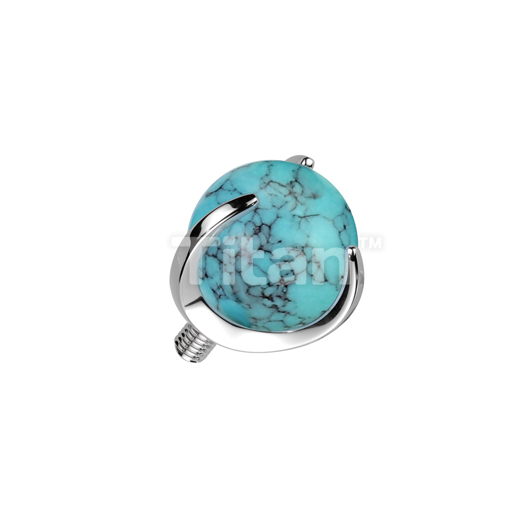 Implant Grade Titanium Internally Threaded Claw Set Natural Stone Ball Top - Image 9