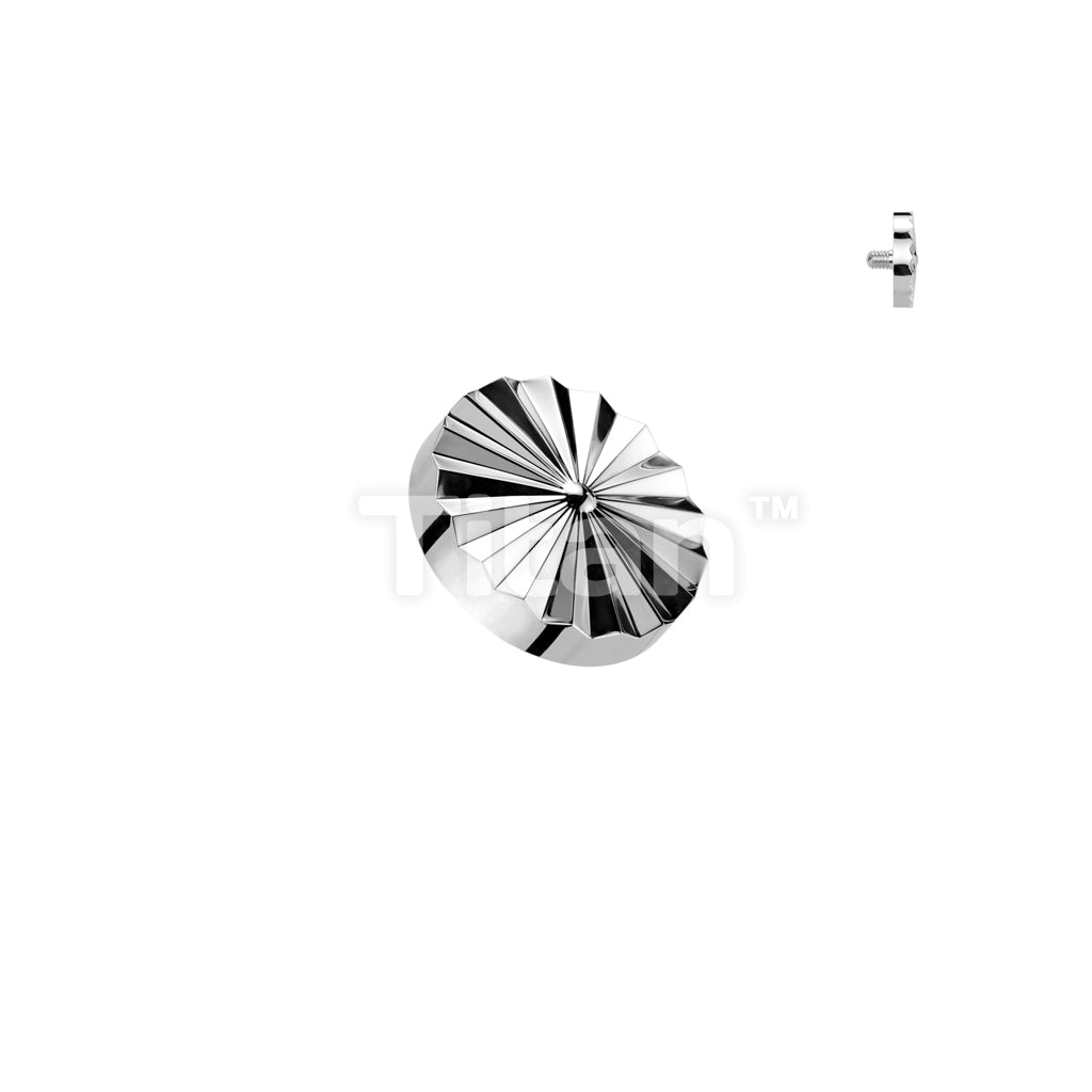 Implant Grade Titanium Internally Threaded Diamond Cut Round Top - Image 3