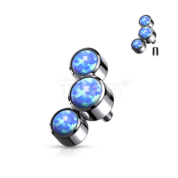 Implant Grade Titanium Internally Threaded 3 Round Bezel Set Opal Top Parts - Image 3