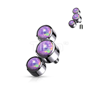 Implant Grade Titanium Internally Threaded 3 Round Bezel Set Opal Top Parts - Image 5