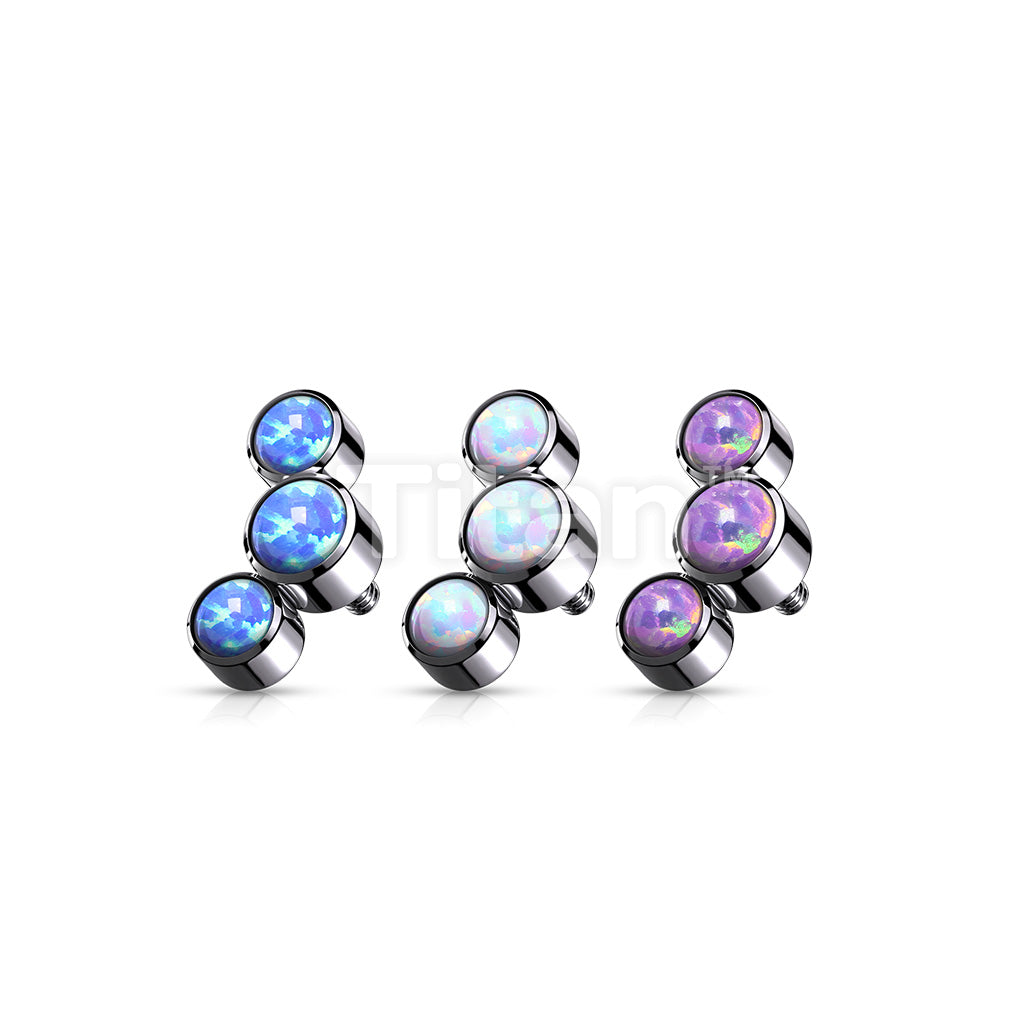 Implant Grade Titanium Internally Threaded 3 Round Bezel Set Opal Top Parts - Image 7