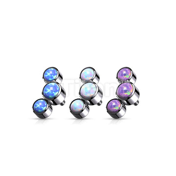 Implant Grade Titanium Internally Threaded 3 Round Bezel Set Opal Top Parts - Image 7