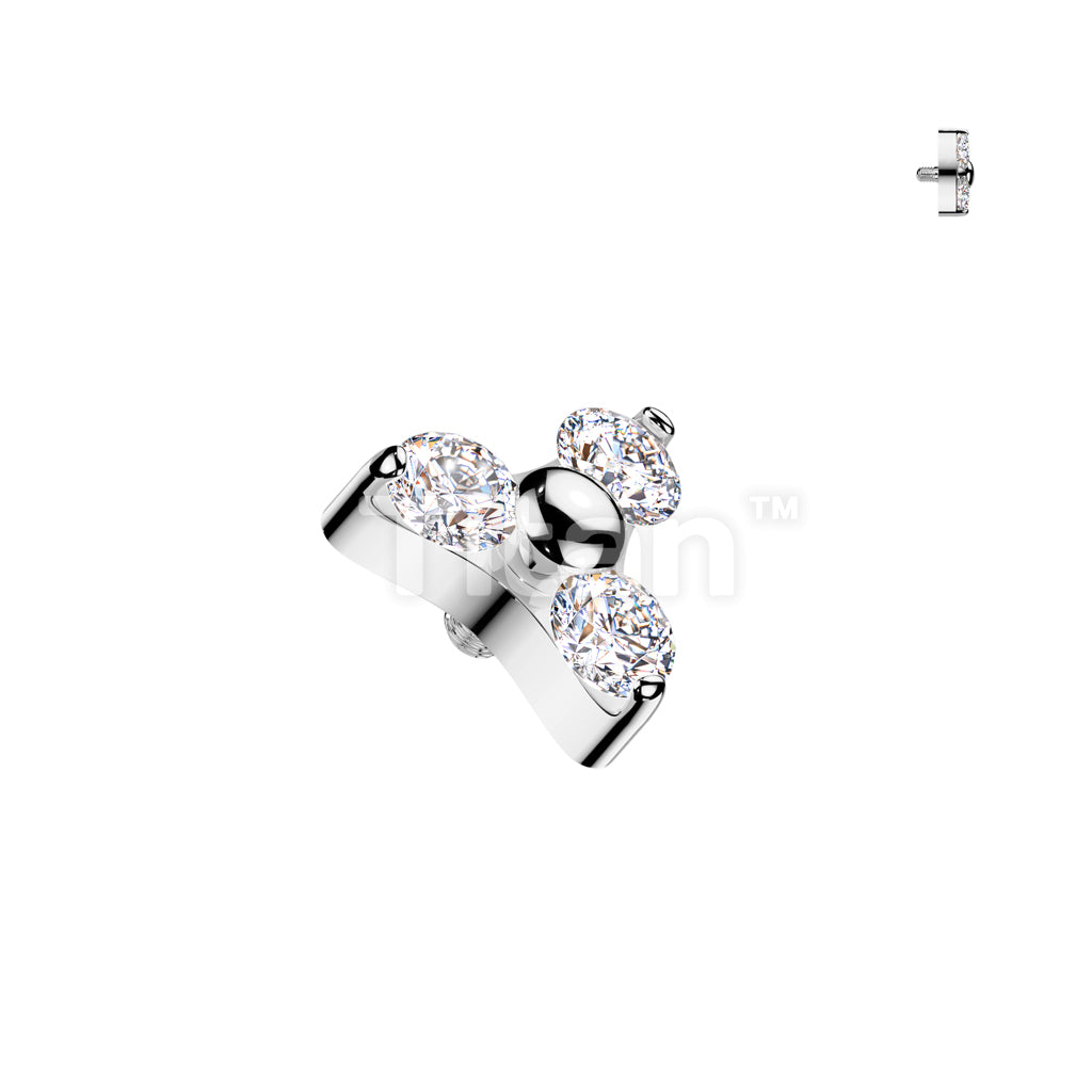 Implant Grade Titanium Internally Threaded CZ Trinity Triangle Top Parts - Image 3