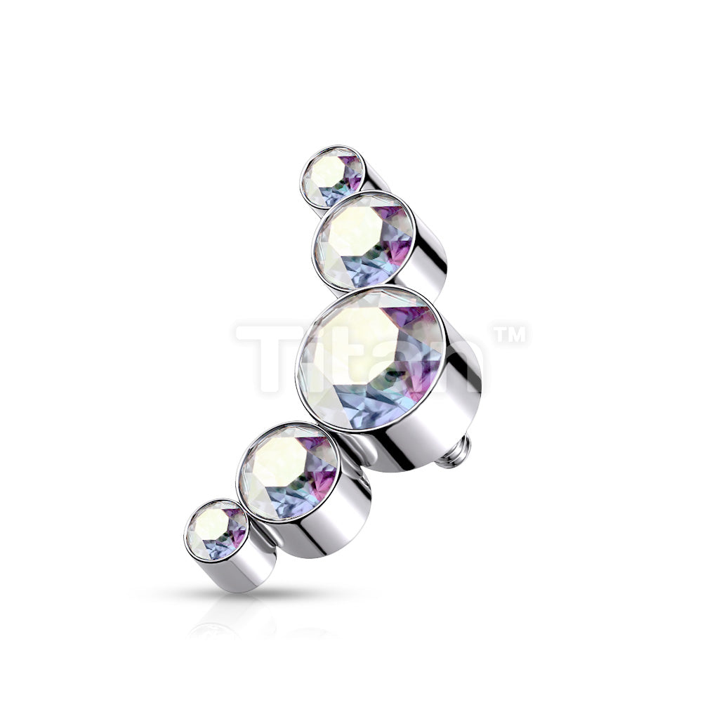 Implant Grade Titanium Internally Threaded 5 Bezel Set Round Swarovski Crystal Top Parts - Image 3