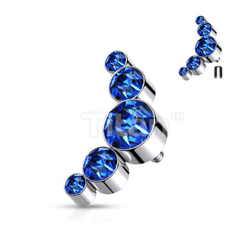 Implant Grade Titanium Internally Threaded 5 Bezel Set Round Swarovski Crystal Top Parts - Image 4