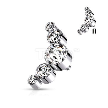 Implant Grade Titanium Internally Threaded 5 Bezel Set Round Swarovski Crystal Top Parts - Image 5