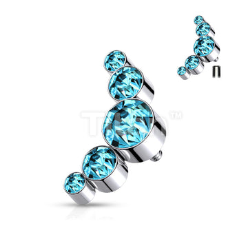 Implant Grade Titanium Internally Threaded 5 Bezel Set Round Swarovski Crystal Top Parts - Image 6