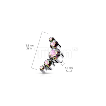 Implant Grade Titanium Internally Threaded 5 Bezel Set Round Swarovski Crystal Top Parts - Image 8