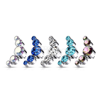 Implant Grade Titanium Internally Threaded 5 Bezel Set Round Swarovski Crystal Top Parts - Image 9