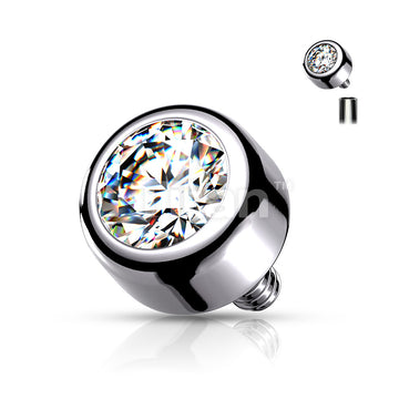 Implant Grade Titanium Internally Threaded Bezel Set Round Swarovski Crystal Top - Image 4