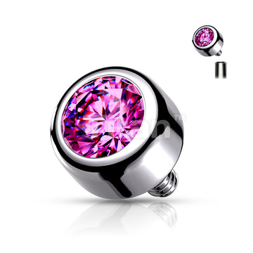 Implant Grade Titanium Internally Threaded Bezel Set Round Swarovski Crystal Top - Image 6