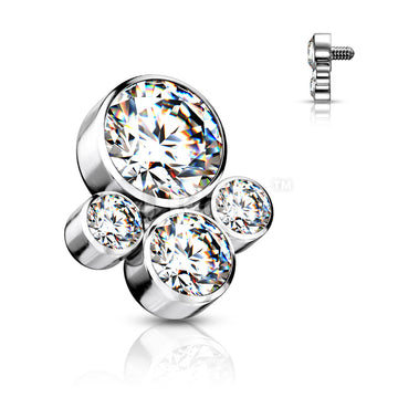 Implant Grade Titanium Internally Threaded Bezel Set CZ Cluster Top Parts - Image 4