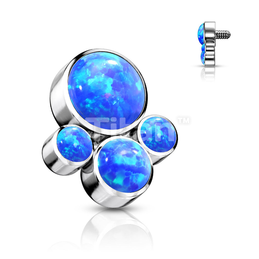 Implant Grade Titanium Internally Threaded Bezel Set Opal Cluster Top Parts - Image 3