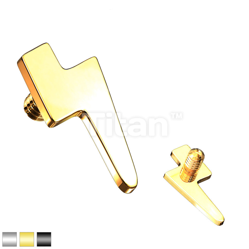 Implant Grade Titanium Internally Threaded Flat Lightening Bolt Top - Image 2