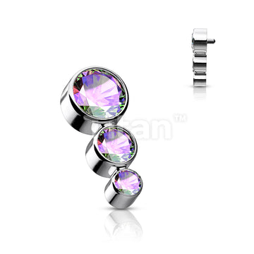 Implant Grade Titanium Internally Threaded Top With 3 Descending CZs - Image 3