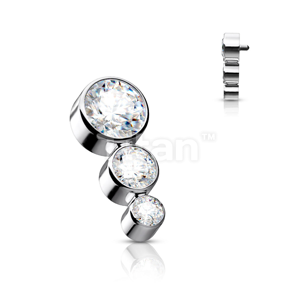 Implant Grade Titanium Internally Threaded Top With 3 Descending CZs - Image 4