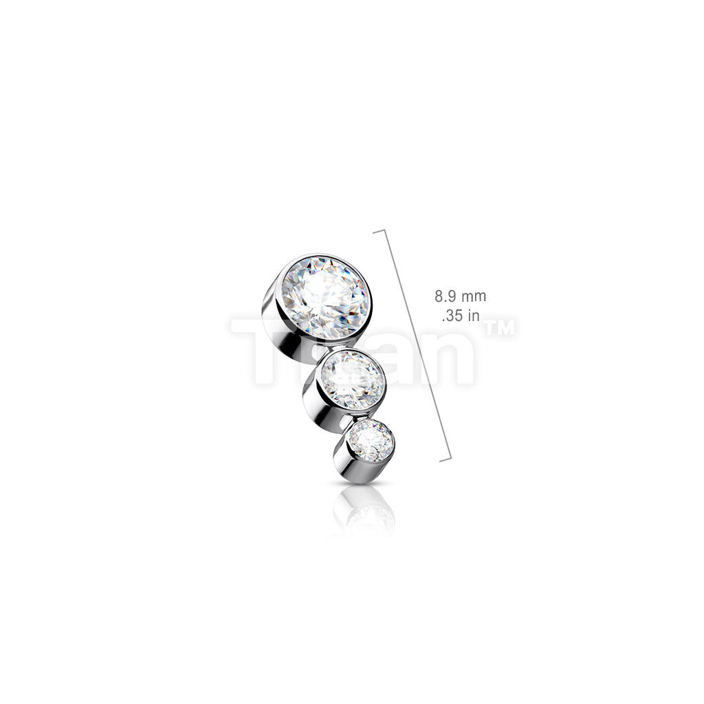 Implant Grade Titanium Internally Threaded Top With 3 Descending CZs - Image 7