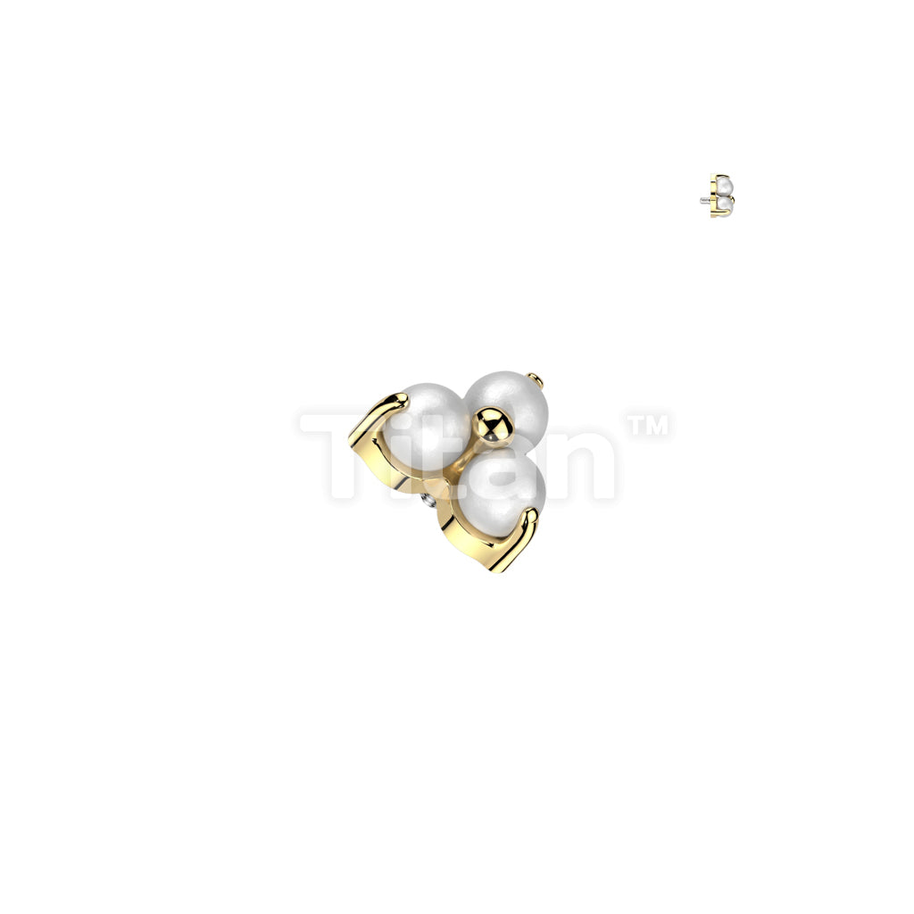 Implant Grade Titanium Internally Threaded Pearl Prong Set Triangle Top - Image 2