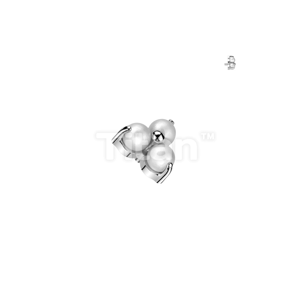 Implant Grade Titanium Internally Threaded Pearl Prong Set Triangle Top - Image 3