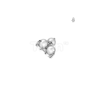 Implant Grade Titanium Internally Threaded Pearl Prong Set Triangle Top - Image 3