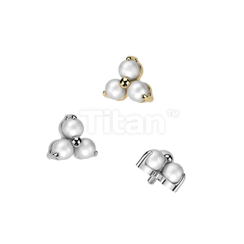 Implant Grade Titanium Internally Threaded Pearl Prong Set Triangle Top