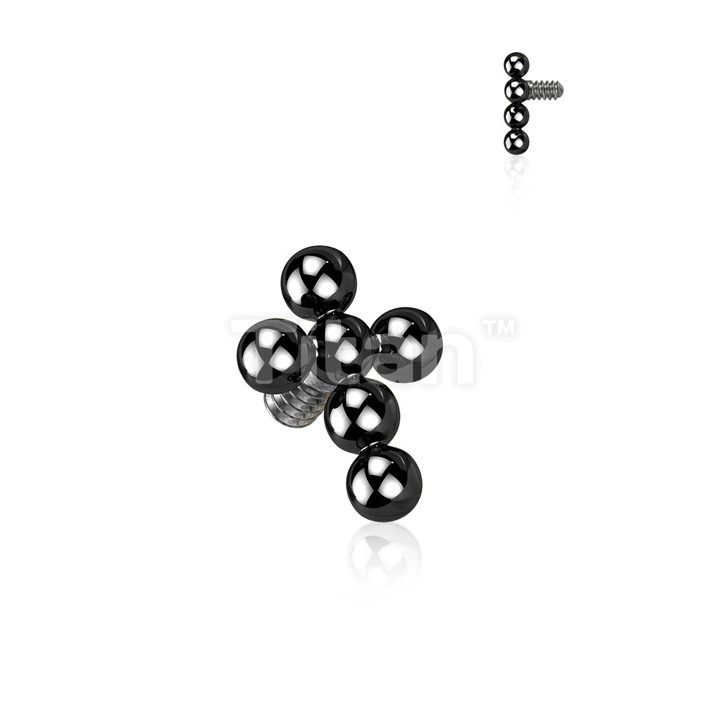 Implant Grade Titanium Internally Threaded Beaded Ball Cross Top - Image 4