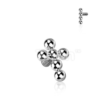 Implant Grade Titanium Internally Threaded Beaded Ball Cross Top - Image 6