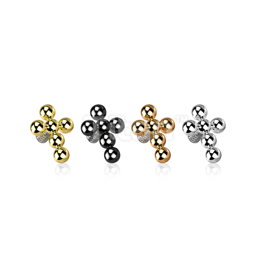 Implant Grade Titanium Internally Threaded Beaded Ball Cross Top - Image 8