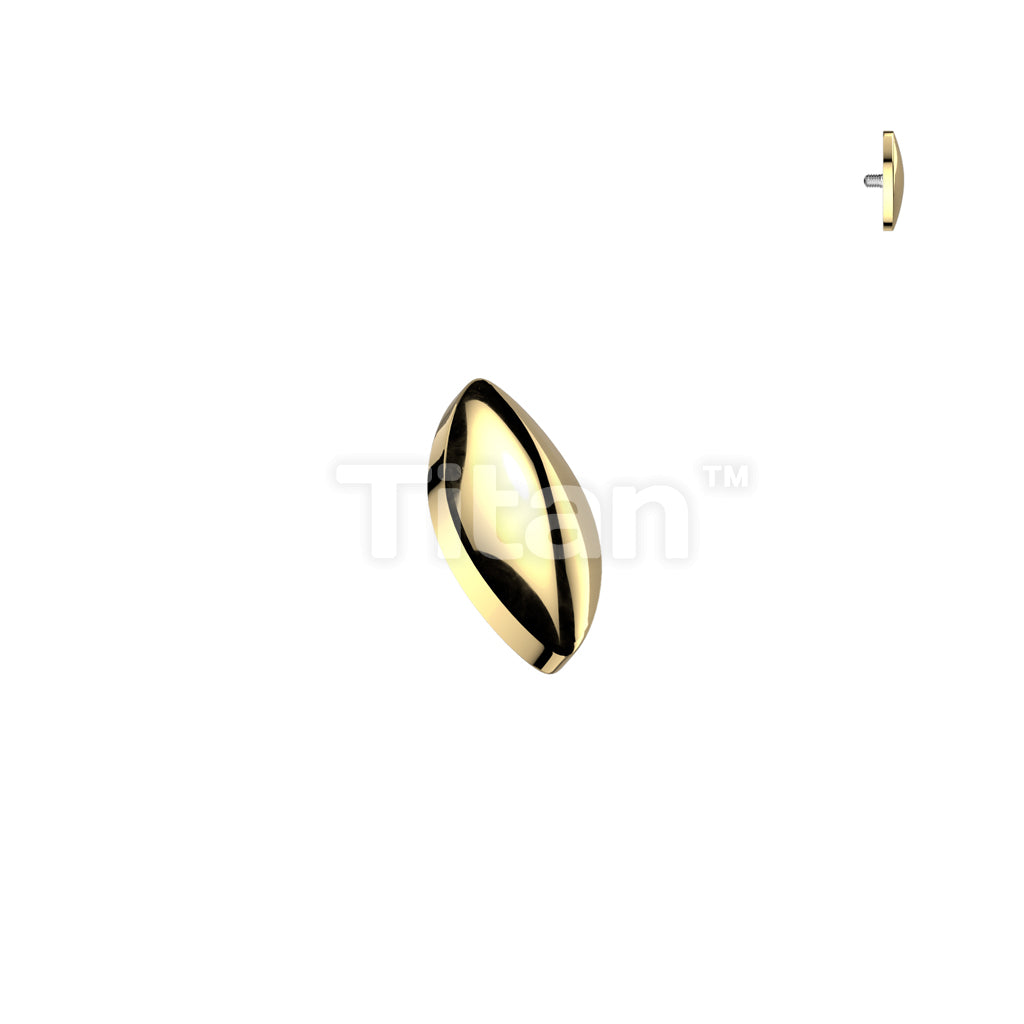 Implant Grade Titanium Internally Threaded Rounded Marquise Top - Image 2