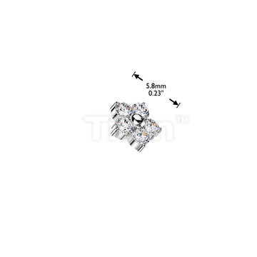 Titanium Internally Threaded 5 CZ Flower Top - Image 6