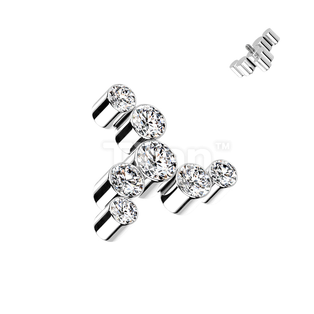 Implant Grade Titanium Internally Threaded CZ Swirl Top - Image 2