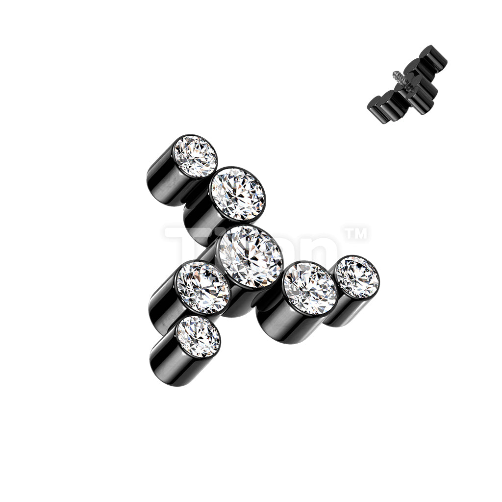 Implant Grade Titanium Internally Threaded CZ Swirl Top - Image 4