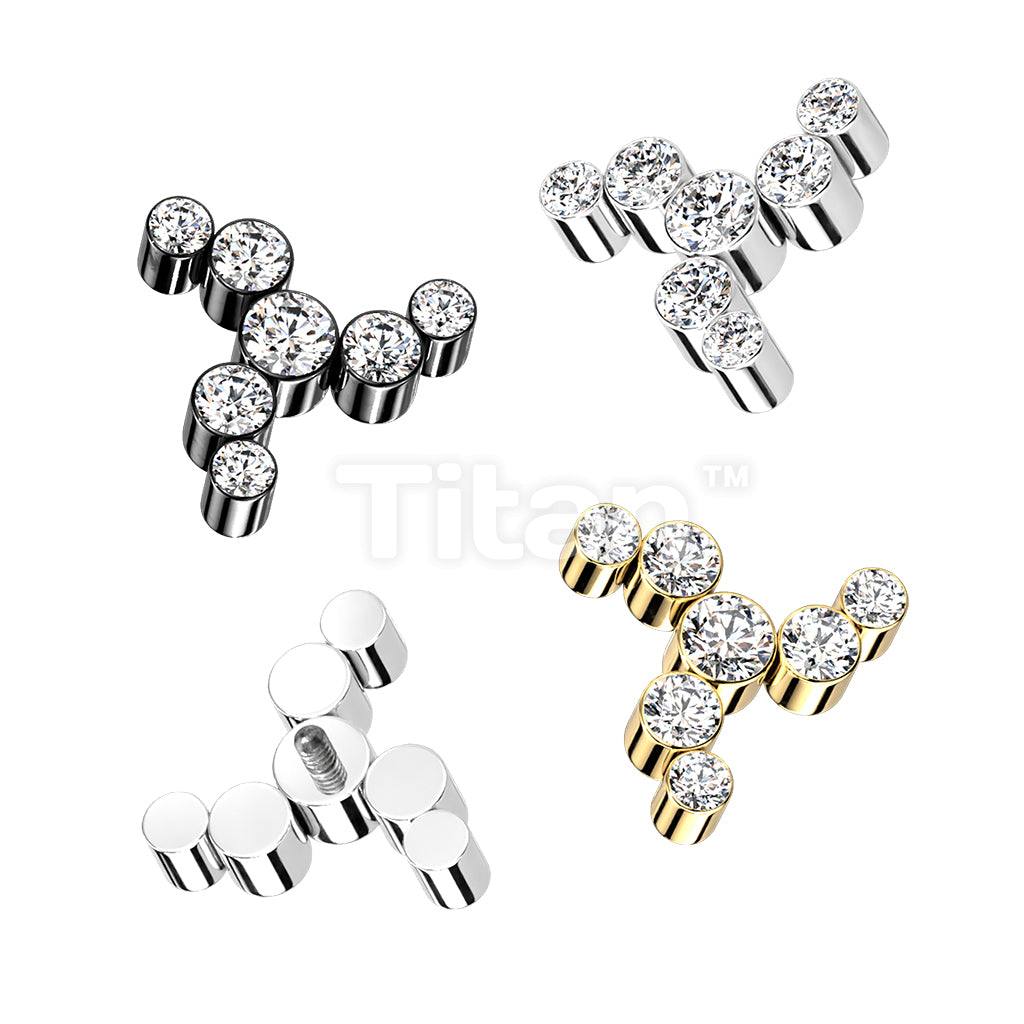ASTM F136 Titanium Implant Grade Titanium Internally Threaded CZ Swirl Top