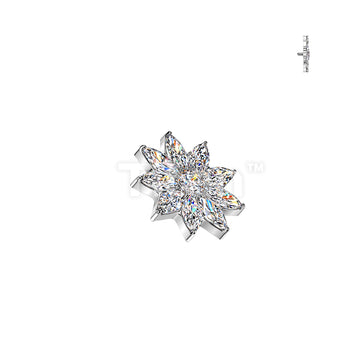 Titanium Internally Threaded CZ Petals Flower Top - Image 2