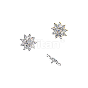 Titanium Internally Threaded CZ Petals Flower Top