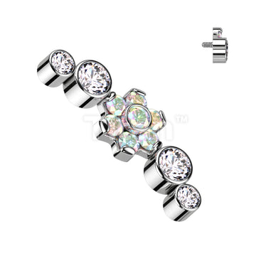 Implant Grade Titanium Internally Threaded Top With CZ Flower Center... - Image 2