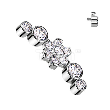 Implant Grade Titanium Internally Threaded Top With CZ Flower Center... - Image 3