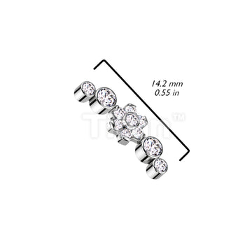Implant Grade Titanium Internally Threaded Top With CZ Flower Center... - Image 5